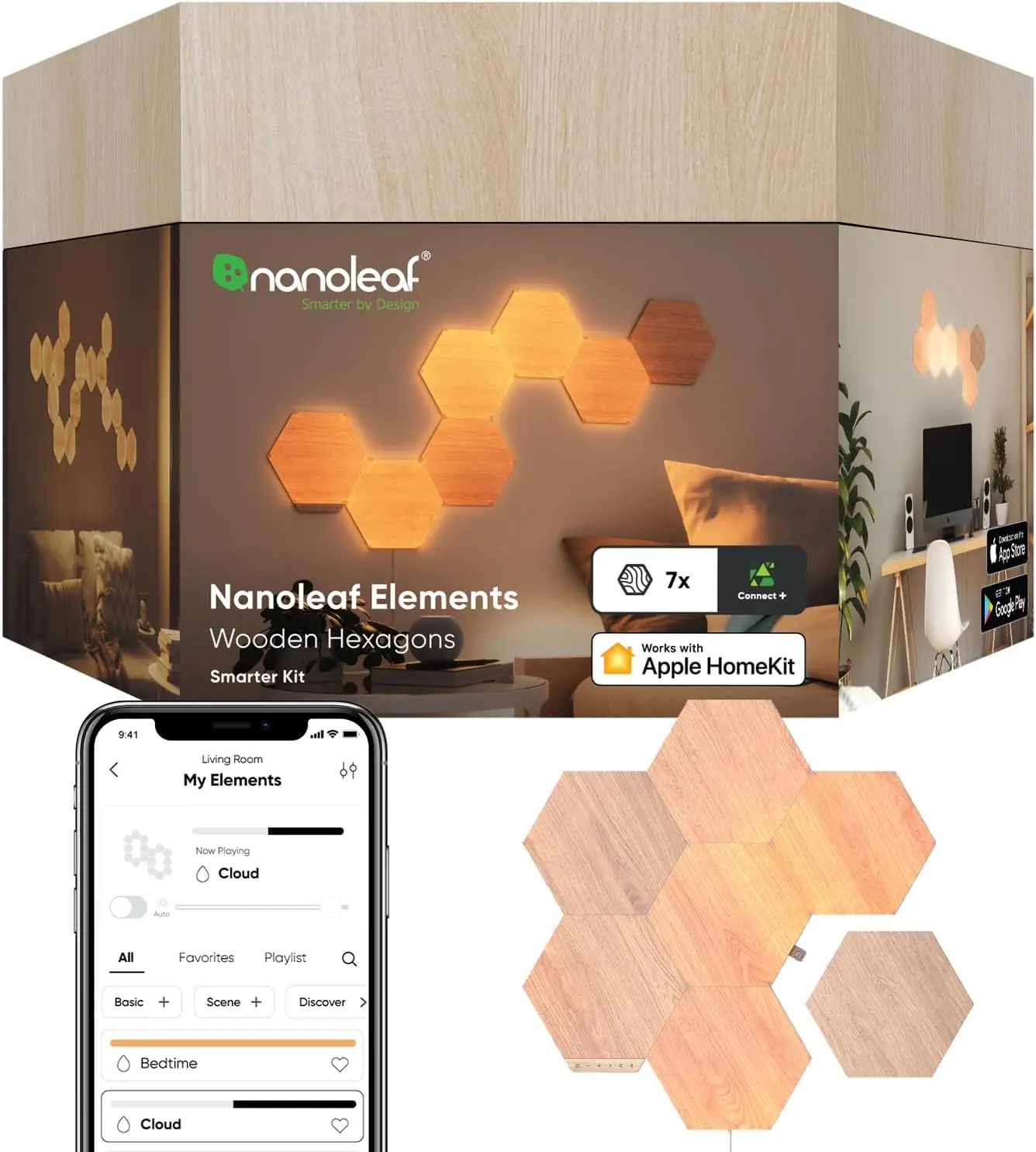 Elements Lighting Decor - Elements Wood Look Smart Wall Lights,
