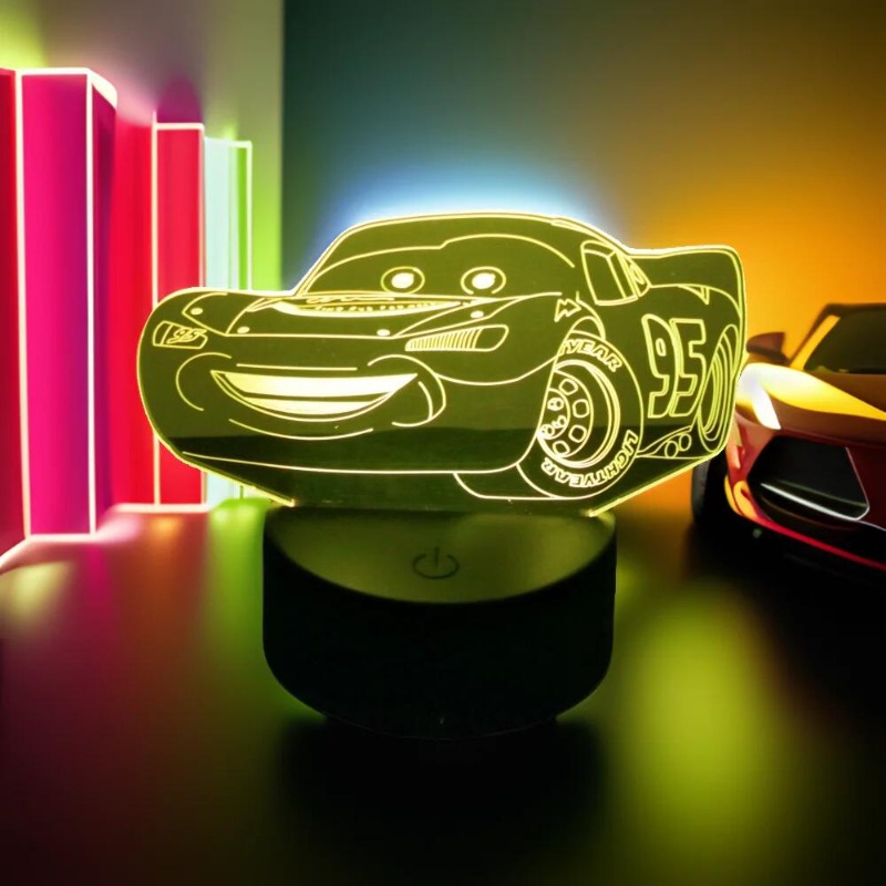 Lighting Mcqueen Decor - DSN Cute Car 3D Lamp LED