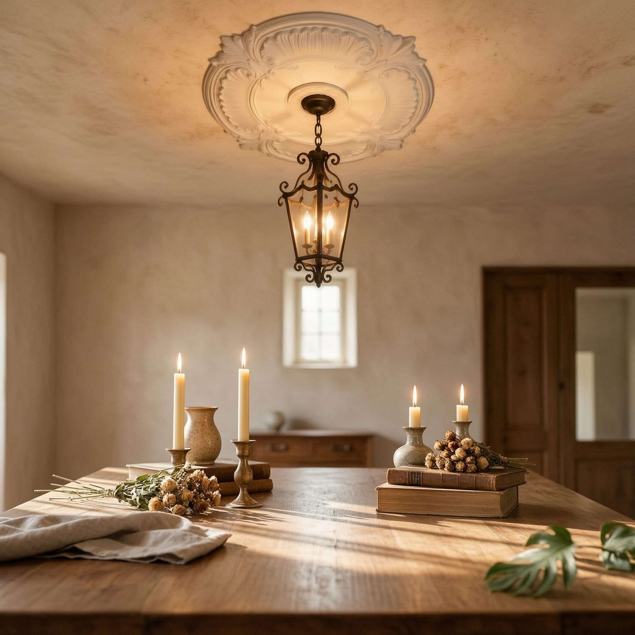 Lighting Decoration - Round PU Ceiling Medallion Ornate Decorative