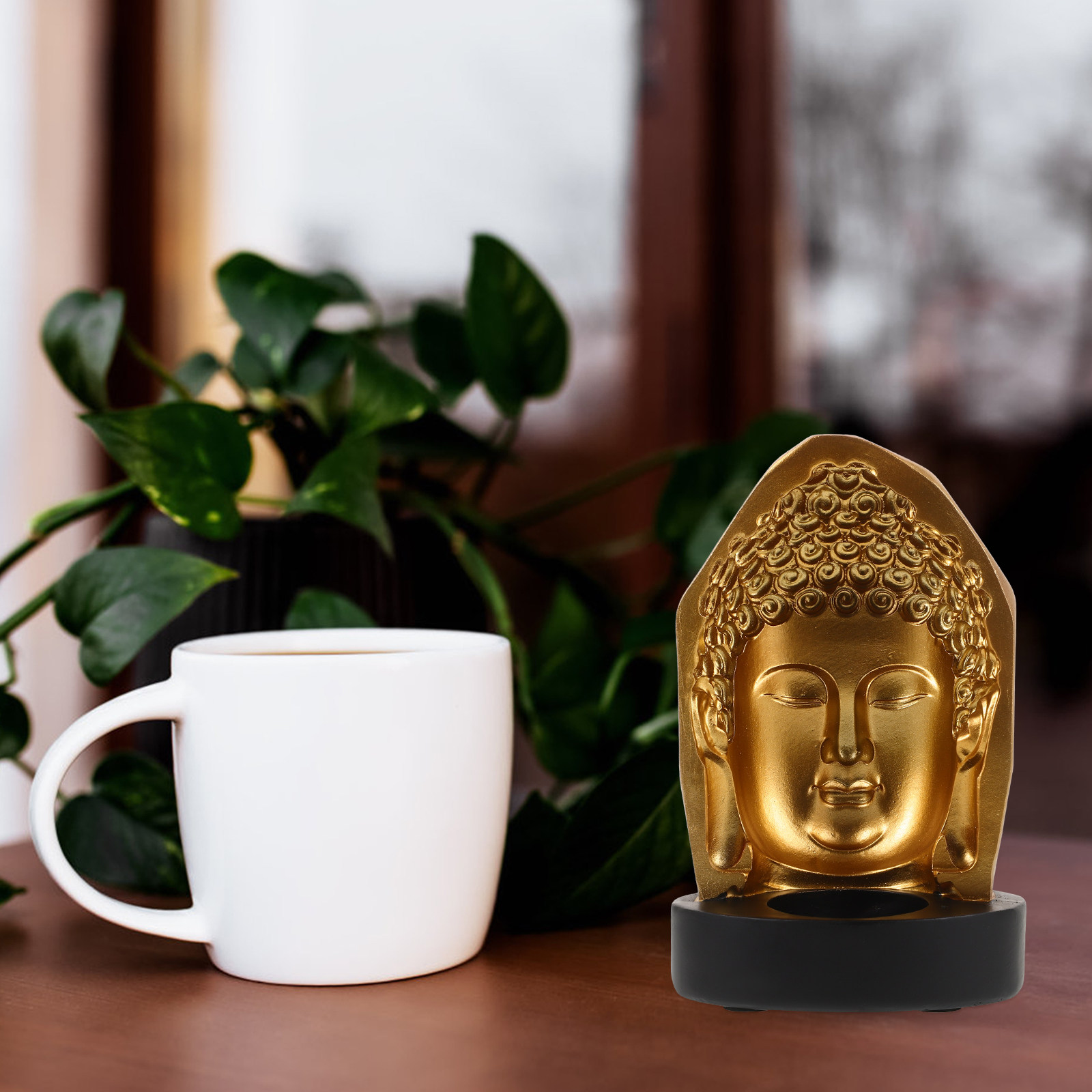 Tea Light Holder Resin Buddha  – Lighting Decor For Living Room Bewertung und Preis