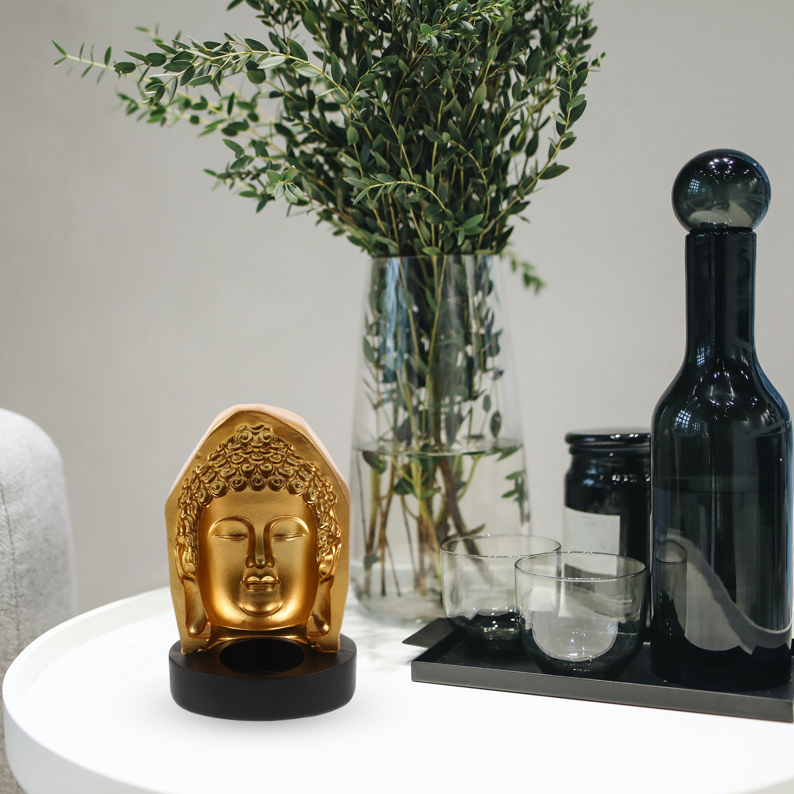 Tea Light Holder Resin Buddha  – Lighting Decor For Living Room Bewertung und Preis