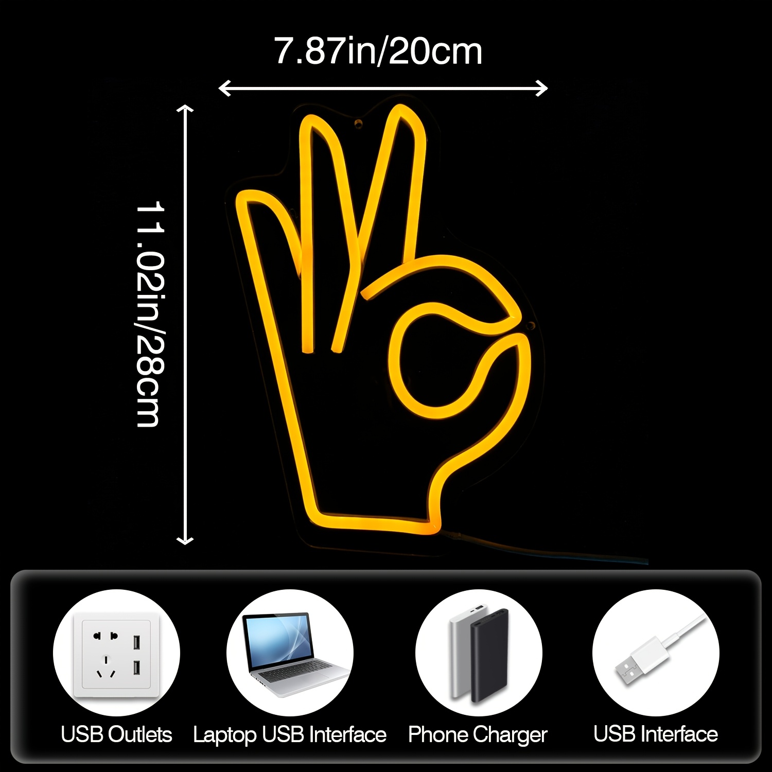 1pc OK Gesture Finger Neon Sig – Ok Lighting Decor Bewertung und Preis