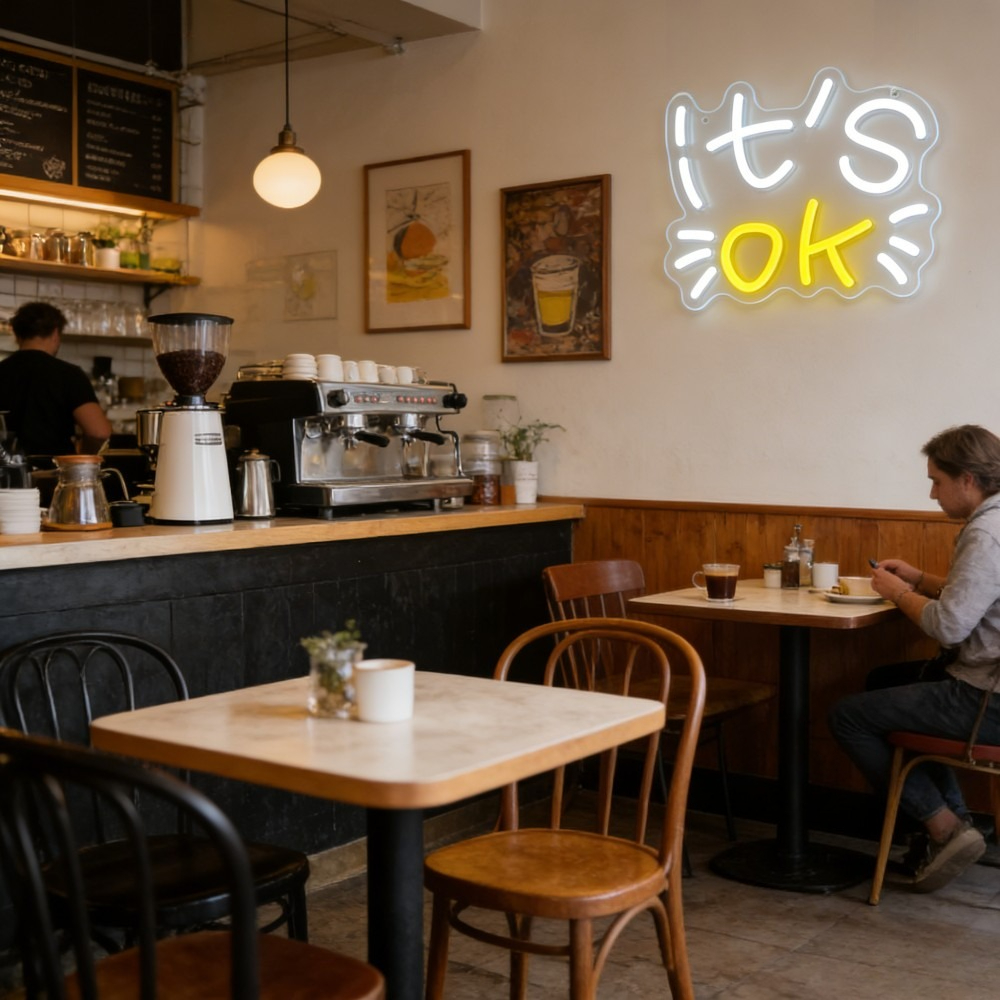 IT'S OK Cat Face Neon Sign LED – Ok Lighting Decor Bewertung und Preis