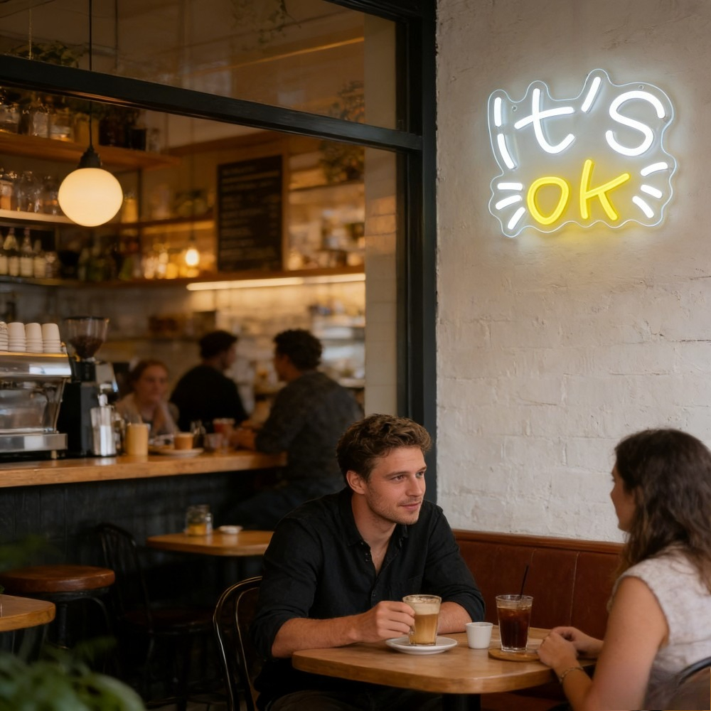 IT'S OK Cat Face Neon Sign LED – Ok Lighting Decor Bewertung und Preis