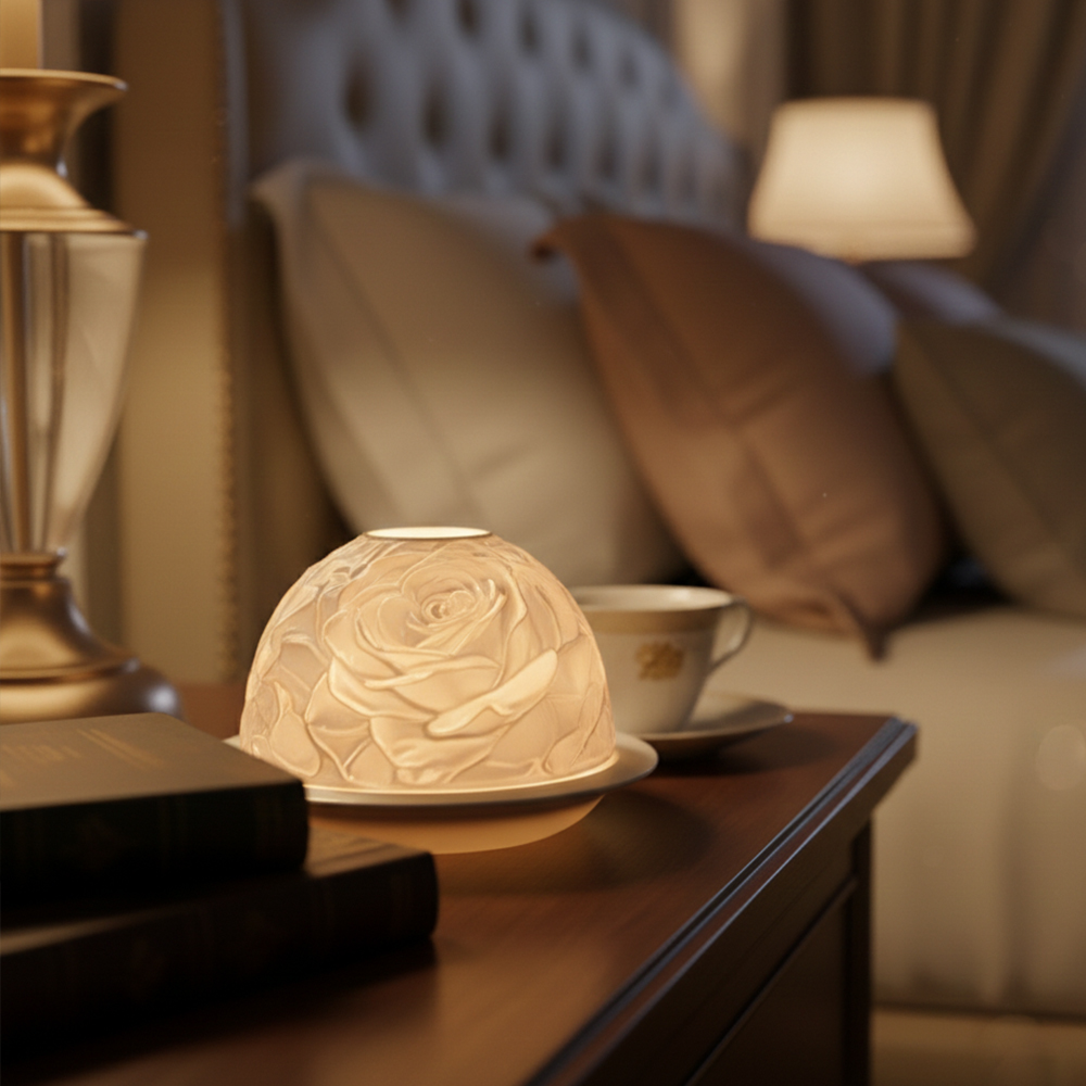 Elegant Rose Porcelain Candle  – Lighting Decor For Living Room Bewertung und Preis