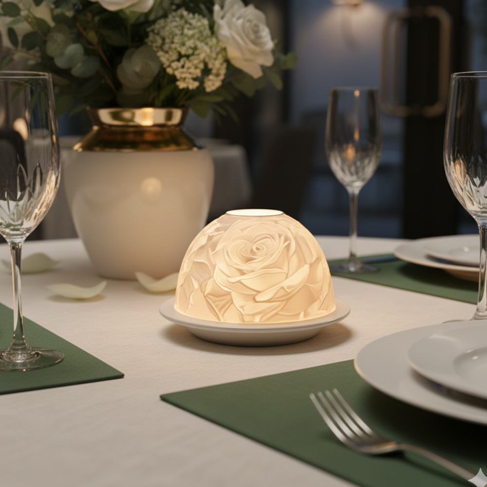 Elegant Rose Porcelain Candle  – Lighting Decor For Living Room Bewertung und Preis