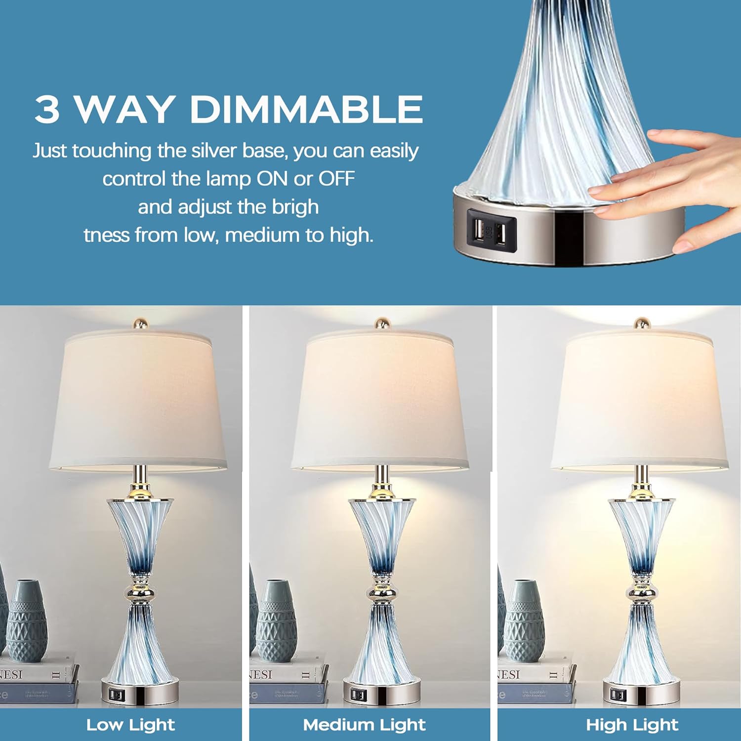 3-Way Dimmable Touch Glass Tab – Decor Lighting Lamps Bewertung und Preis