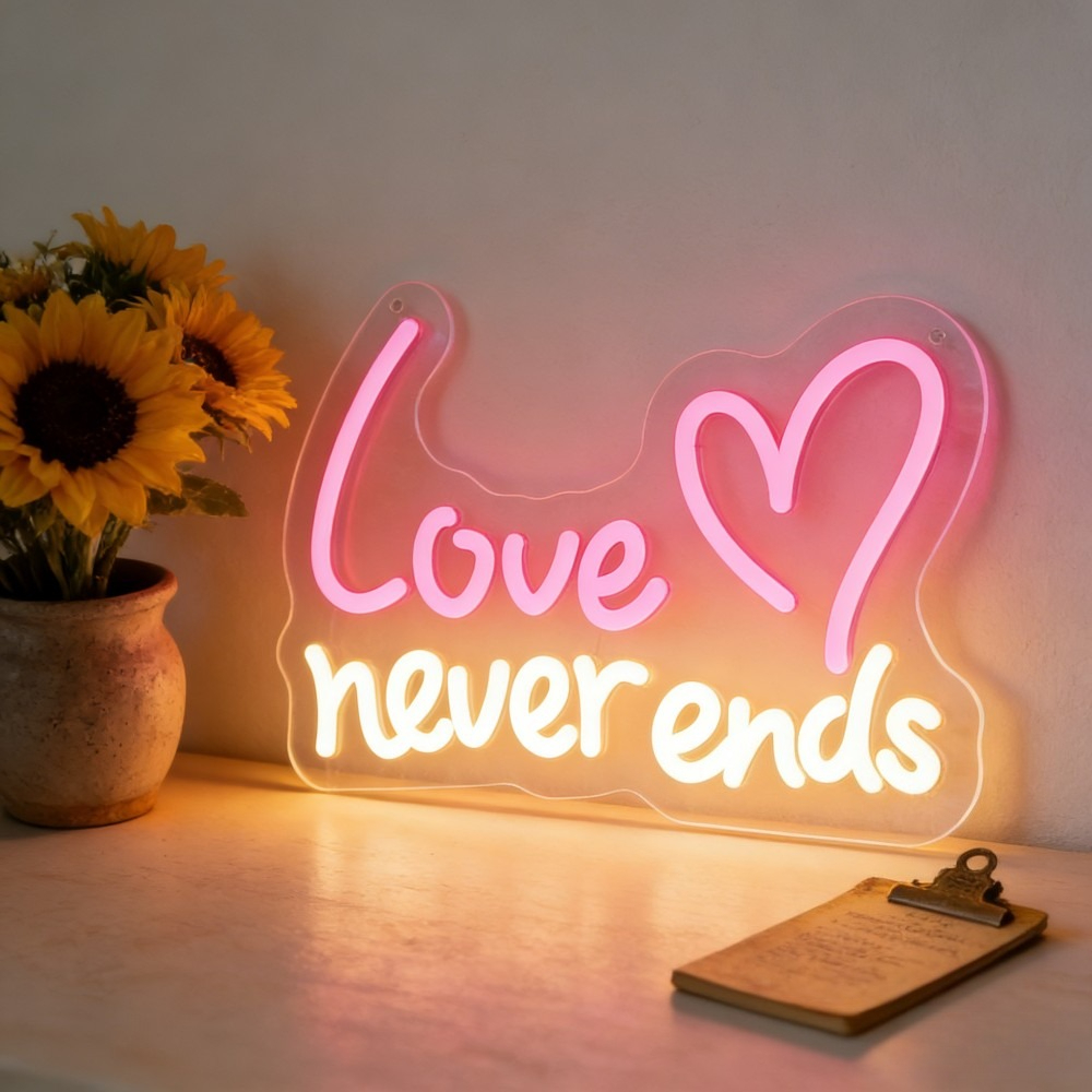 Love Never Ends LED Neon Sign  – Bedroom Lighting Decor Ideas Bewertung und Preis