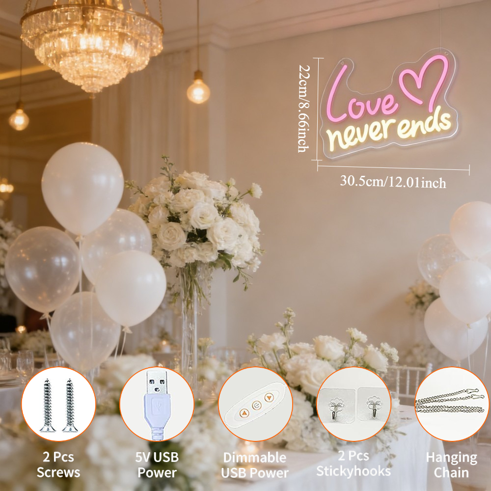 Love Never Ends LED Neon Sign  – Bedroom Lighting Decor Ideas Bewertung und Preis