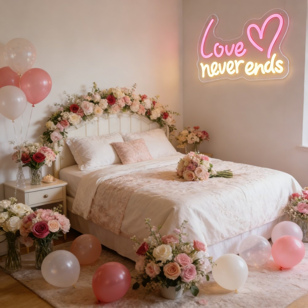 Love Never Ends LED Neon Sign  – Bedroom Lighting Decor Ideas Bewertung und Preis