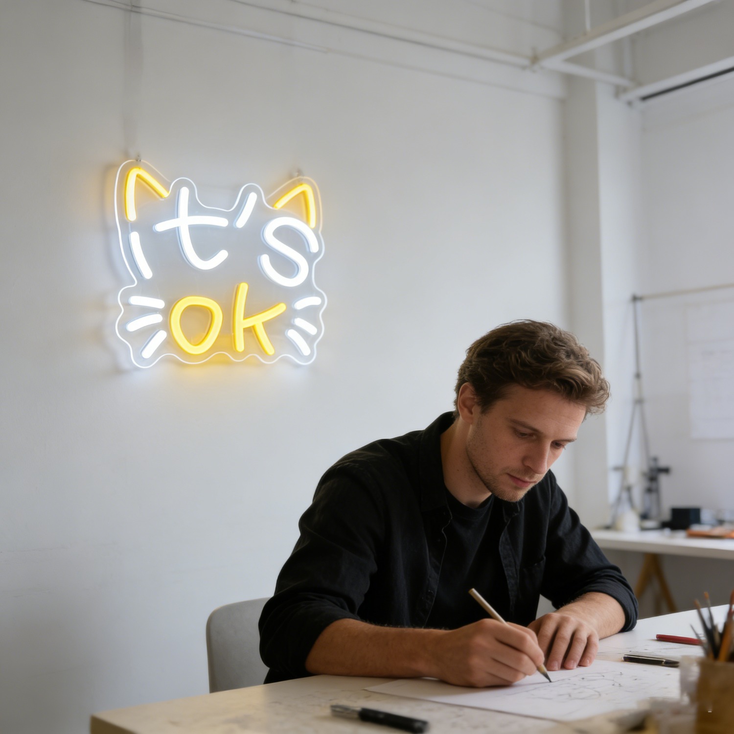 IT'S OK Wave Shape Neon Sign L – Ok Lighting Decor Bewertung und Preis