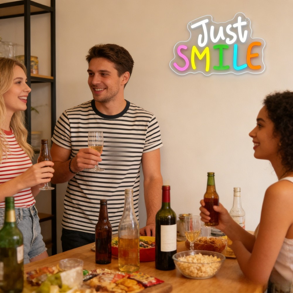 Just Smile Neon Sign USB Dimma – Bedroom Lighting Decor Ideas Bewertung und Preis