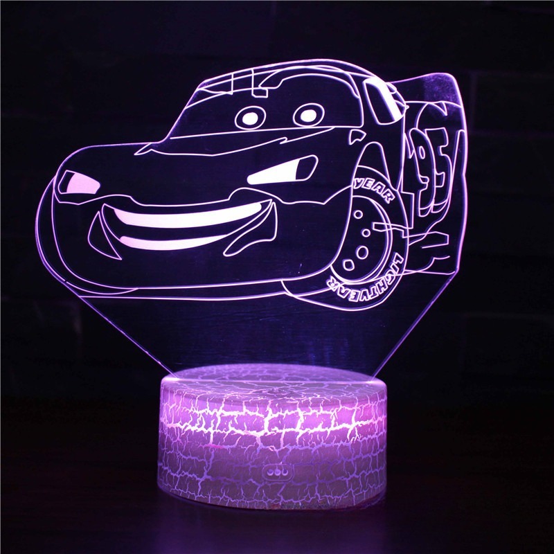 DSN Cute Car 3D Lamp LED Night – Lighting Mcqueen Decor Bewertung und Preis