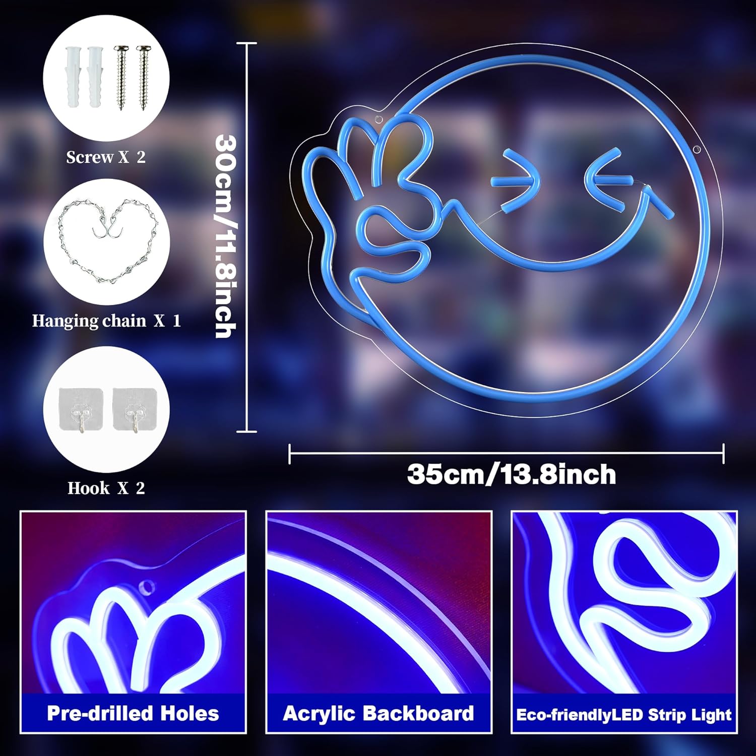 Emoji Smile OK  Neon Sign USB  – Ok Lighting Decor Bewertung und Preis