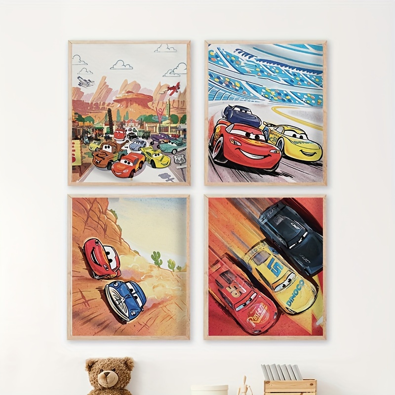 Cartoon Cars Watercolor Art Pr – Lighting Mcqueen Decor Bewertung und Preis