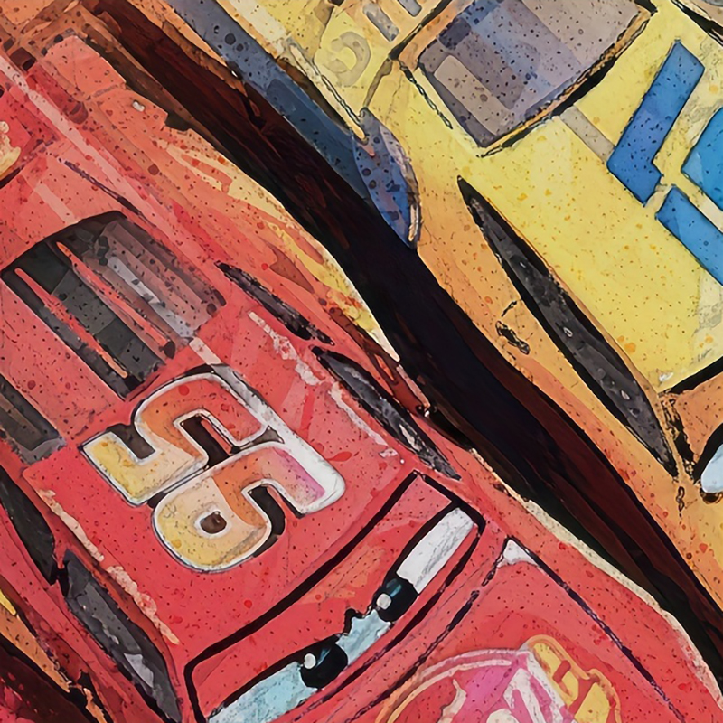 Cartoon Cars Watercolor Art Pr – Lighting Mcqueen Decor Bewertung und Preis