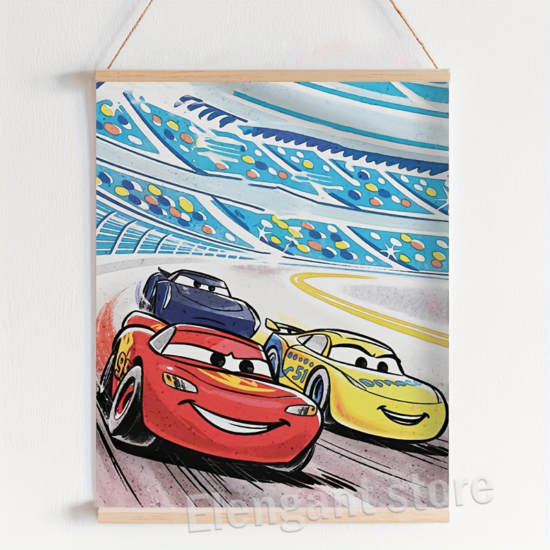 Cartoon Cars Watercolor Art Pr – Lighting Mcqueen Decor Bewertung und Preis