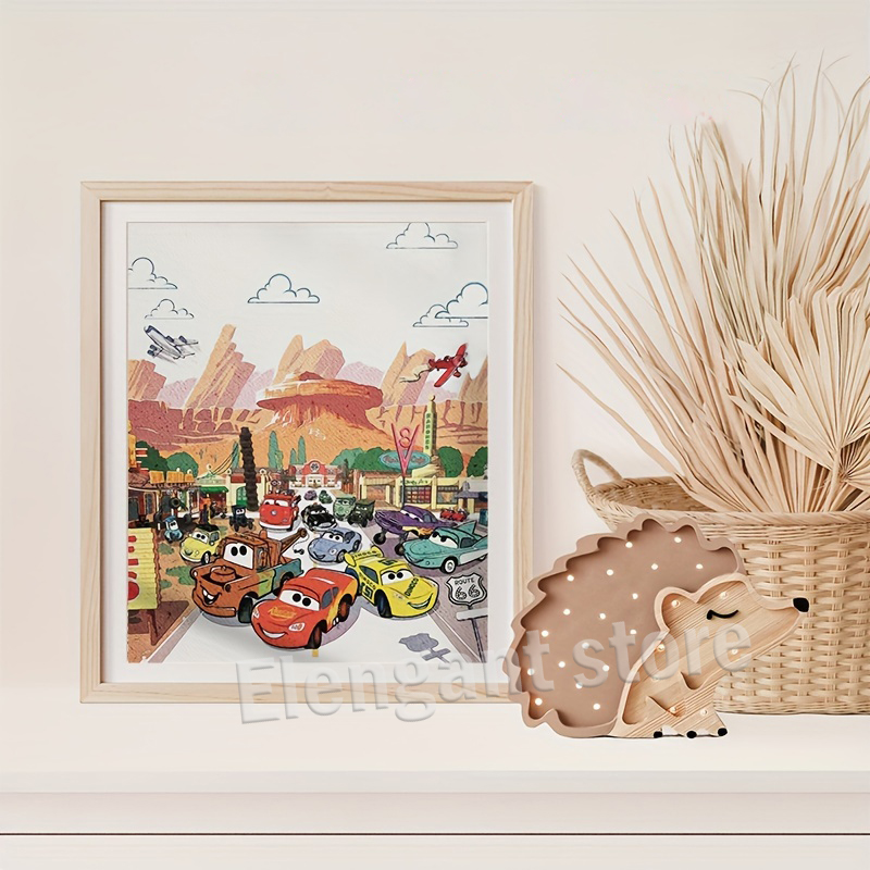 Cartoon Cars Watercolor Art Pr – Lighting Mcqueen Decor Bewertung und Preis