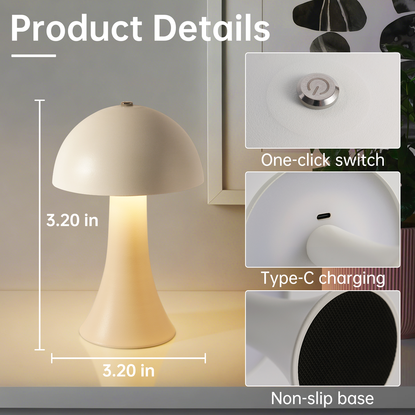 Rechargeable New LED Table Lam – Mushroom Table Lamp Bewertung und Preis