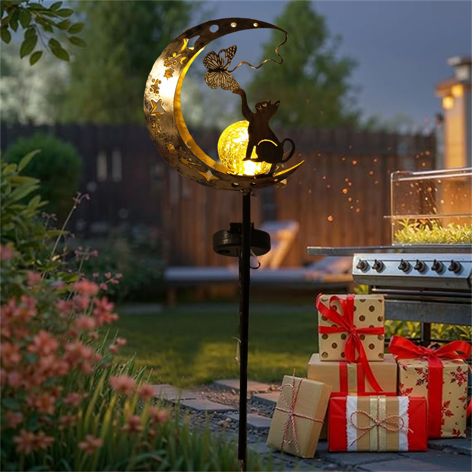 1 PC Cat Moon Solar Light Iron – Elements Lighting Decor Bewertung und Preis